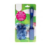 cavernedesjouets Kit Complet Bingo 2 en 1 - Baton magnetique Bleu pailletés + 100 pions de marquage - Jeu de Loto - Set Accessoire, Materiel + Carte Tigre
