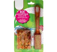 cavernedesjouets Kit Complet Bingo 2 en 1 - Baton magnetique Jaune pailletés + 100 pions de marquage - Jeu de Loto - Set Accessoire, Materiel + Carte Tigre
