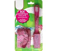 cavernedesjouets Kit Complet Bingo 2 en 1 - Baton magnetique Rose pailletés + 100 pions de marquage - Jeu de Loto - Set Accessoire, Materiel + Carte Tigre