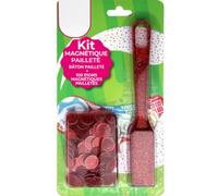 cavernedesjouets Kit Complet Bingo 2 en 1 - Baton magnetique Rouge pailletés + 100 pions de marquage - Jeu de Loto - Set Accessoire, Materiel + Carte Tigre