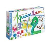 cavernedesjouets Kit creatif pour aquarellum junior animaux dinosaures - 4 planches et accessoires - set peinture aquarelle magique enfant avec carte tigre - garcon