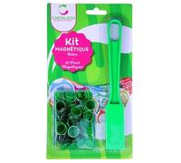 cavernedesjouets Kit Loto Baton ramasse jetons magnetique Vert + 100 pions Transparents aimantes - Accessoires Bingo 2 en 1 - Set Jeu + Carte Tigre