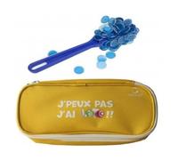 cavernedesjouets Kit Loto Complet 3 en 1 : 100 pions magnétiques + Baton ramasse jetons Bleu +t rousse Rangement Jaune - Set Accessoires Jeu Bingo et 1 Carte