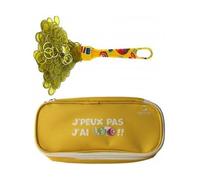 cavernedesjouets Kit Loto Complet 3 en 1 : 100 pions magnetiques + Baton ramasse jetons Jaune + Trousse Rangement Jaune - Set Accessoires Jeu Bingo et 1 Carte