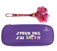 cavernedesjouets Kit Loto Complet 3 en 1 : 100 pions magnétiques + Baton ramasse jetons Rose + Trousse Rangement Mauve - Set Accessoires Jeu Bingo et 1 Carte