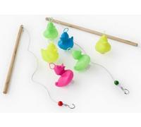 cavernedesjouets Kit Peche aux Canards Enfant, Exterieur - 6 Canards lestes Plastique + 2 Cannes Bois - Kermesse, Fete foraine - Set Jeu Bain + Carte