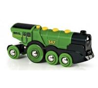 cavernedesjouets Locomotive Verte Electrique puissante a Piles pour Circuit de Train pour brio - Set Accessoire Train + 1 Carte Tigre