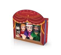 cavernedesjouets Lot 4 marionnettes a Main 30 cm Le Petit Chaperon Rouge - Personnages Conte - pour Theatre Enfant - Set Jouet educatif et Carte
