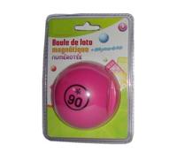 cavernedesjouets Loto - Boule magnétique Rose numerotee et 100 pions magnetiques Rose - Set Boite de Rangement + 1 Carte Tigre