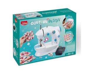 cavernedesjouets Machine a coudre enfant - avec pedale, 2 vitesses, accessoires - atelier couture design - jouet imitation - set stylisme mode + carte