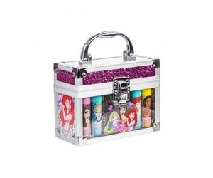 cavernedesjouets Mallette baumes a levres Princesses pour Enfant, 4 Lip Stick Brillant aromatise - Gloss Naturel, Vegan - Set valisette Beaute et Carte