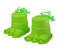 cavernedesjouets Paire echasses Enfant Pattes Monstre Dino Vert - Pots, boites h 12 cm, Plastique - Jeu équilibre, Marche - Set Jouet Exterieur + Carte Tigre