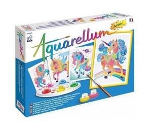 cavernedesjouets Peinture aquarellum juniors les jolies licornes 4 tableaux creatifs 18x25cm - set peindre sans deborder + 1 carte tigre - nouveauté