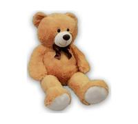 cavernedesjouets Peluche geante Ours Beige Sam 1 Metre 05 - Grand Doudou Enfant - 105 cm - Set Peluche XL avec 1 Carte Offerte