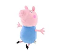 cavernedesjouets Peluche George Le Cochon 50 cm Bleu - pour Peppa Cochon Famille Cochon - Peluche Classique geante et Douce Set Grand Doudou Enfant + Carte