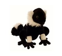 cavernedesjouets Peluche lemurien Noir 22 cm - Set Doudou Singe Enfant et 1 Carte Animal - Animaux de la Foret - Zoo