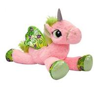 cavernedesjouets Peluche Licorne geante Rose 87 cm - Ailes, Corne et Oreilles Paillettes - Set Grande Doudou Fille + Carte Tigre