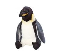 cavernedesjouets Peluche Manchot Empereur, Pingouin 30 cm Gris - Douce et Souple - Collection Animaux Marins - Set Peluche avec Carte Animal