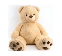 cavernedesjouets Peluche méga Ours Beige 1 mètre 40 - Sam - Doudou géante 140 cm - XXL - Set Grande Peluche et 1 Carte Tigre