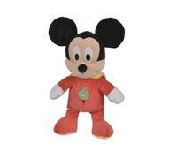 cavernedesjouets Peluche Mickey en Grenouillere Rouge 43 cm - Set Doudou Enfant, Bebe avec Carte Animal