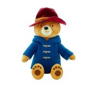 cavernedesjouets Peluche Ours Paddington avec Son Manteau Bleu et Son Chapeau Rouge 37 cm - Set Doudou Enfant + Carte Offerte - Dessin Anime