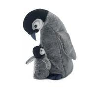 cavernedesjouets Peluche Pingouin Maman avec Son bébé 30cm - Set Doudou Enfant Animaux banquise - avec Carte Tigre