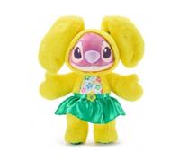 cavernedesjouets Peluche pour Angel en Jupe Verte avec Fleur Jaune 35 cm - Set Doudou Collection pou Stitch Enfant et 1 Carte Tigre