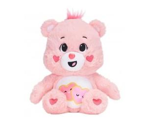 cavernedesjouets Peluche pour bisounours Rose avec 2 Coeurs - toucalin 30 cm - Set Doudou Enfant + Carte Offerte - Ours et nouveauté