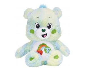 cavernedesjouets Peluche pour bisounours Vert avec Coeur et Arc en Ciel - touchanceux 30 cm - Set Doudou Enfant + Carte Offerte - Ours et nouveauté