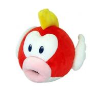 cavernedesjouets Peluche pour Mario Tete Cheep Cheep 23 cm - Doudou Classique Licence Enfant - Set Poisson Rouge + 1 Carte Tigre