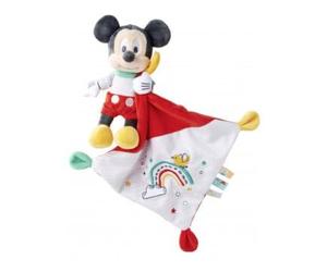 cavernedesjouets Peluche pour Mickey avec Mouchoir 21 x 21 cm - Doudou Souris Enfant - Set Cadeau Naissance + 1 Carte Tigre - bébé