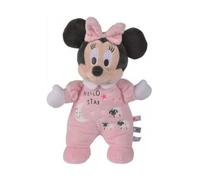 cavernedesjouets Peluche pour Minnie Rose 28 cm - Doudou Brille dans la Nuit Blanc et Rose - Cadeau Naissance Enfant ou Fille