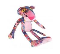 cavernedesjouets Peluche pour panthère Rose avec Graffiti 40 cm - Jouet Doudou Cadeau Enfant - Nouvelle Collection - Set Peluche + Carte Animal