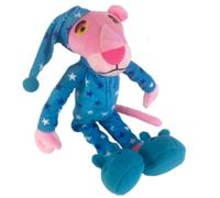cavernedesjouets Peluche pour panthère Rose avec Pyjama Bleu étoilé 40 cm - Jouet Doudou Cadeau - Nouvelle Collection