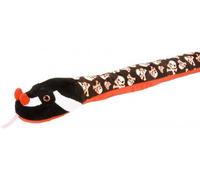 cavernedesjouets Peluche Serpent Tete de Mort Rouge et Noir 135 cm - Set Doudou avec Une Carte Offerte - Enfant