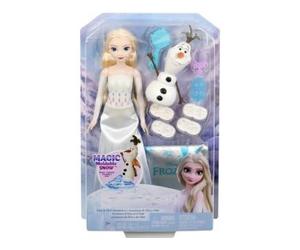 cavernedesjouets Poupée Elsa 30 cm avec Bonhomme de Neige Olaf - Poupee Mannequin Reine des neiges - Set Jouet Fille + Carte Offerte