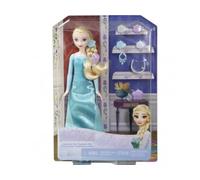 cavernedesjouets Poupée Elsa 30 cm se Fait Une beauté - Poupee Mannequin Reine des neiges - Set Jouet Fille + Carte Offerte