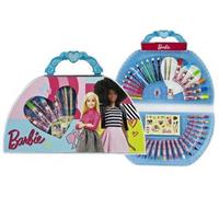 cavernedesjouets Pour barbie - coffret dessin enfant 51 pcs - mallette coloriage - feutres, crayons, stickers, etc - cadeau fille - set art creatif avec carte