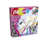 cavernedesjouets Pour blopens - activites feeriques : licornes, fees, sirenes - dessin effet aerographe - pochoirs, feutres - set creatif fille + carte