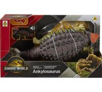 cavernedesjouets pour Jurassic - Dino Ankylosaurus Rebirth 24cm - avec Son : Rugissement féroce - Figurine articulée - Set Dinosaure et Carte