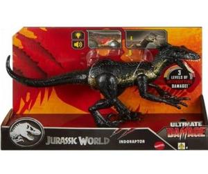 cavernedesjouets pour Jurassic - Dino indoraptor, Ultimate Damage - avec Lumiere et Son - Figurine articulee 40cm - Set Dinosaure et Carte