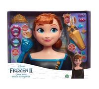 cavernedesjouets pour Reine des neiges 2 - Tete a coiffer Deluxe Anna 18 Pieces - Poupee Princesse - coiffures fantastiques - Set Jouet et Carte