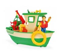 cavernedesjouets pour Sam Le Pompier - Coffret Bateau de Peche de Charlie - avec Grue et treuil Fonctionnels - Figurine Accessoires - Set Jouet et Carte