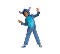 cavernedesjouets Pour stitch - deguisement extraterrestre bleu, enfant 5/6 ans - combinaison + cagoule - set costume dessin anime avec carte