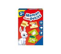 cavernedesjouets Puzzle Duo Maman et Ses Petits Bebes Animaux, 12 Paires - Jeu educatif 2 Ans - Observation, Association - Set Jouet Enfant et Carte