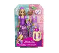 cavernedesjouets Raiponce avec Robe et 3 Accessoires - poupée Mannequin 30 cm Pique-Nique - Set Princesse 2 en 1 et Carte Tigre