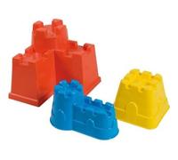 cavernedesjouets Set 3 moules Plastique Chateau Fort en Sable - Tailles differentes - Fabrique en Italie - Set Jeu Plein air, Plage, Construction + Carte