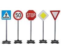 cavernedesjouets Set 5 Panneaux de signalisation 81 cm - securite routiere, Cycliste - Jouet Plein air, Jardin - Set Jeu educatif pedagogique + Carte