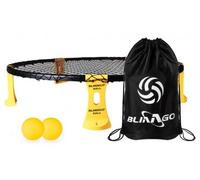 cavernedesjouets Set Complet roundnet avec 2 balles, Filet, Pompe, Sac - Stable, Jaune/Noir - Sport, Volley, Plage - kit Jeu Exterieur Loisirs et Carte
