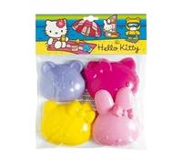 cavernedesjouets Set de 4 moules a Sable Chat Kitty - Accessoire de bac a Sable - Set Jeu de Plein air Enfant avec Une Carte - Plage - Jardin - Bain - Eau